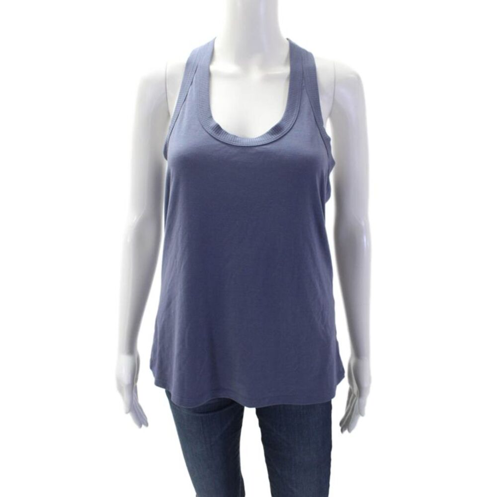 Athleta Womens Sleeveless Mesh Panel Detail Athletic Top Blue Size M